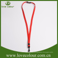 Customized no minimum order polyester red color lanyard with plastic fitting